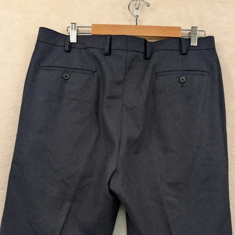 VTG Lauren Ralph Lauren Dress Pants Men's 37x34 Navy Wool Pleated Cuffed Y2K